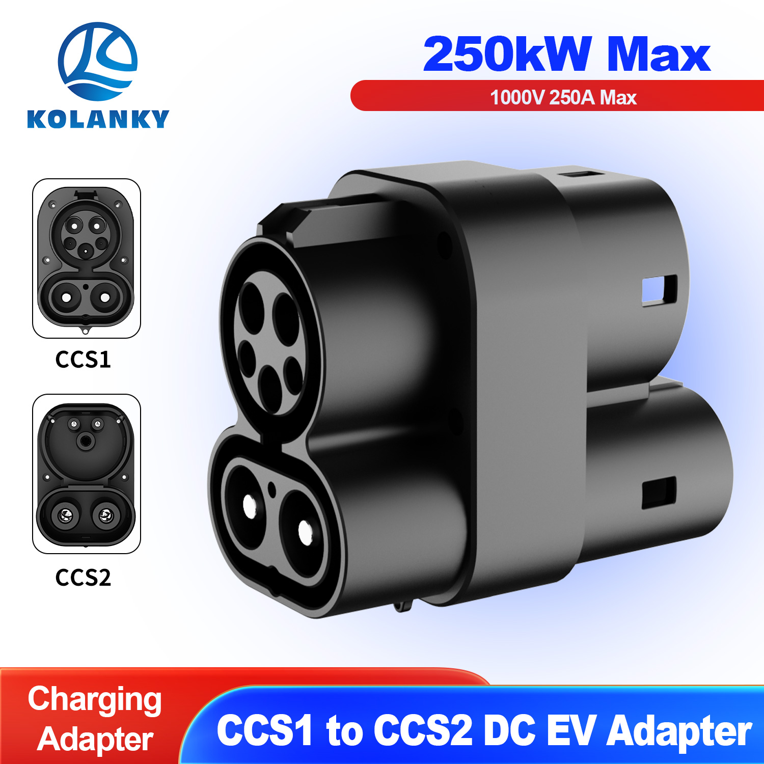 Ccs2 To Ccs1 Fast Charge Adapter 250Kw - Kolanky CCS1 to CCS2 EV DC