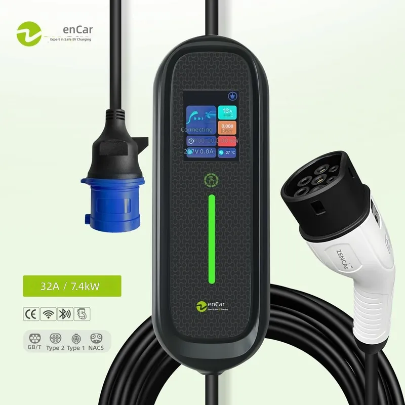 Portable Ev Charger 32A Type 2 Cee Plug - 7kW 32A Type 2 Portable EV