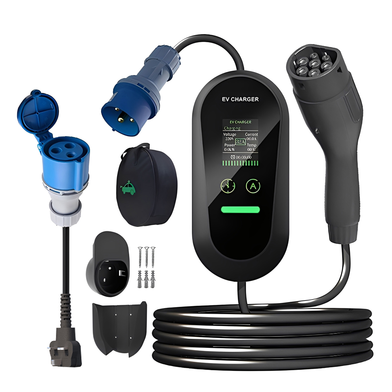 Portable Ev Charger 32A Type 2 Cee Plug - Type2 Portable EV Charger 7KW 32A