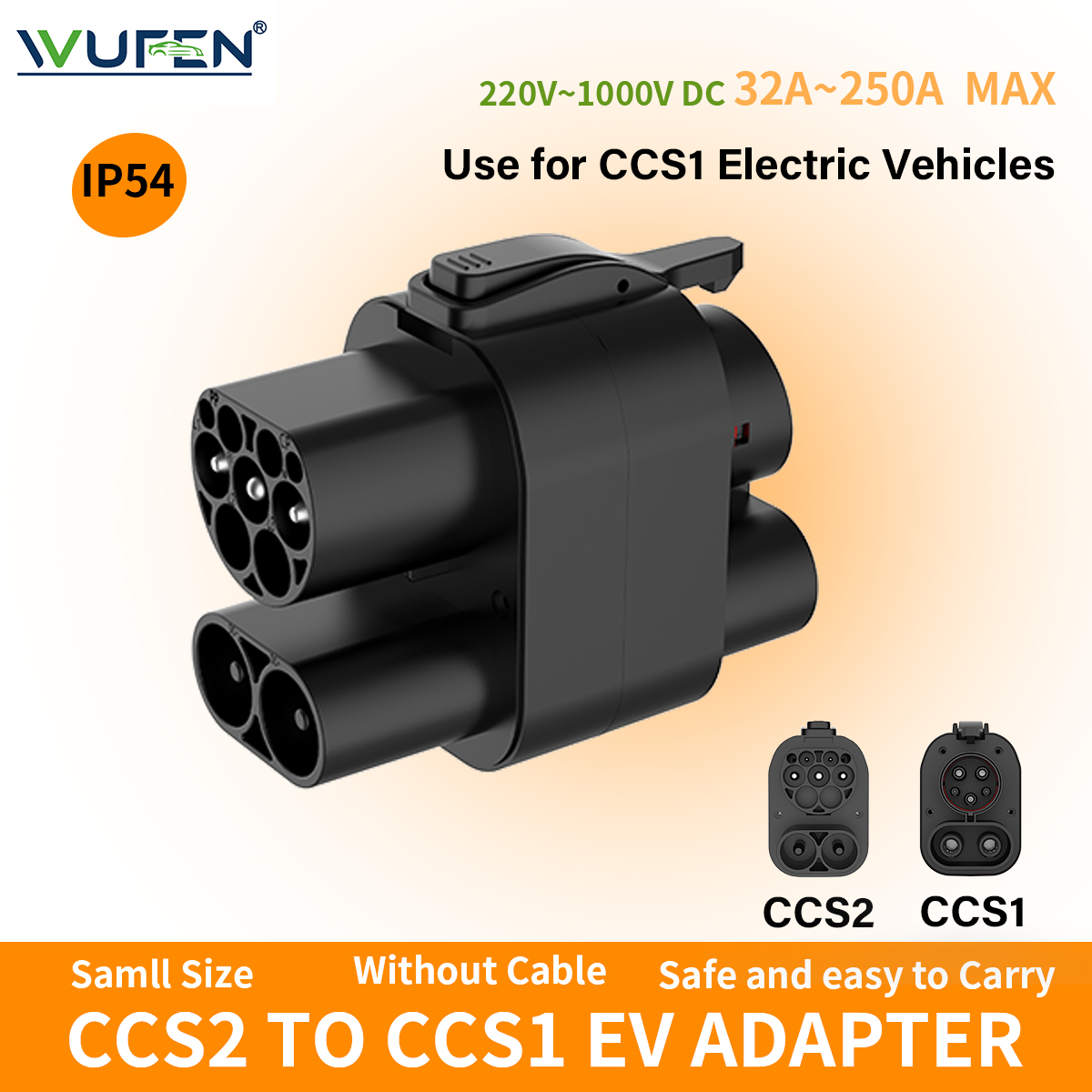 Ccs2 To Ccs1 Fast Charge Adapter 250Kw - WUFEN CCS2 To CCS1 EV Adapter