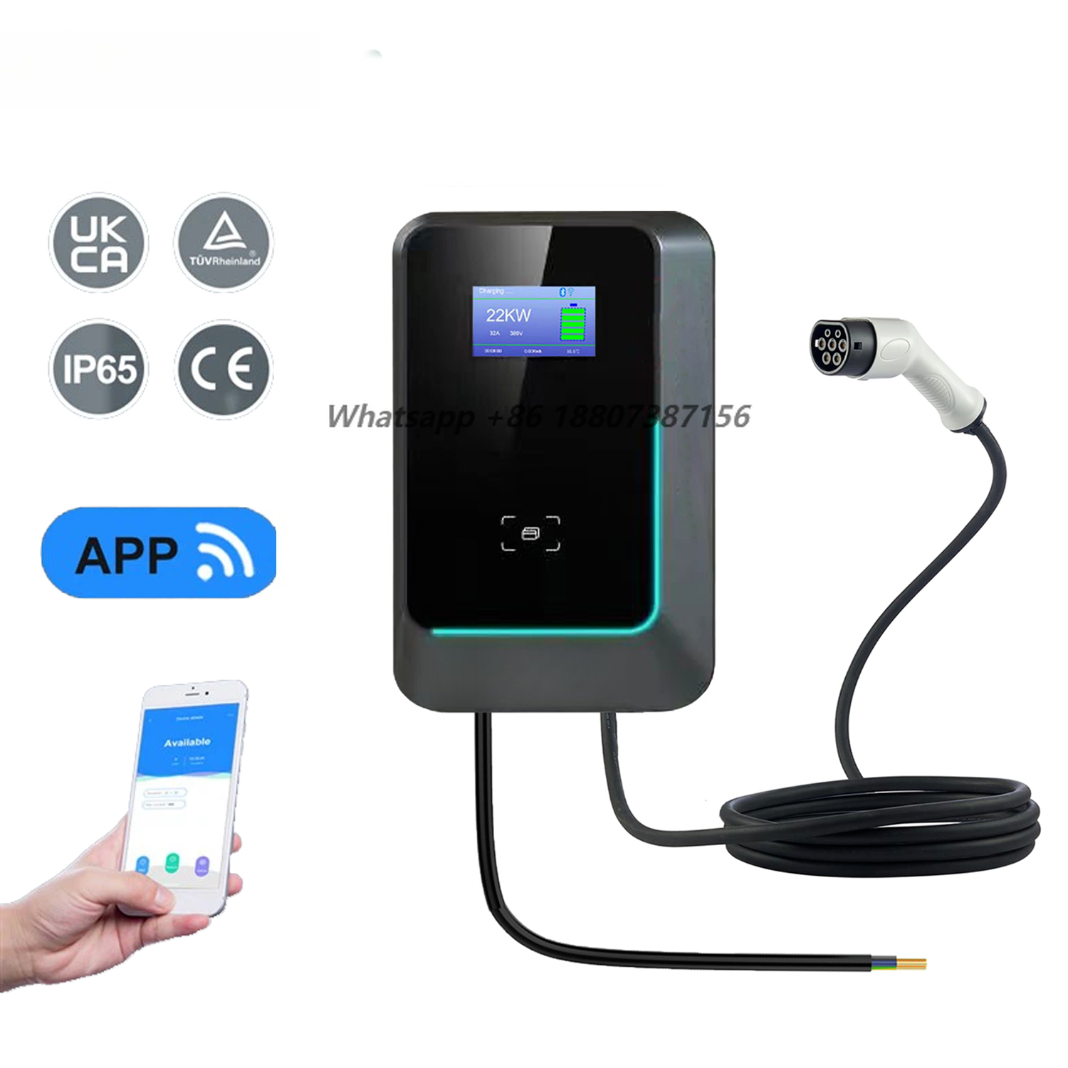 Bomern 7kw 11kw 22kw AC EV Wal - 22Kw Wallbox Type 2 Ocpp Rfid recension och pris