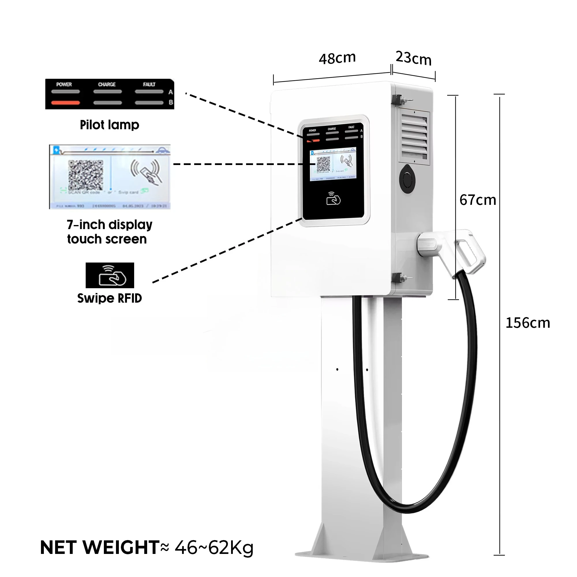 Ocpp 20kw 30kw 40kw CCS GBT Co - Dc Fast Charger 30Kw Wallbox Commercial recension och pris