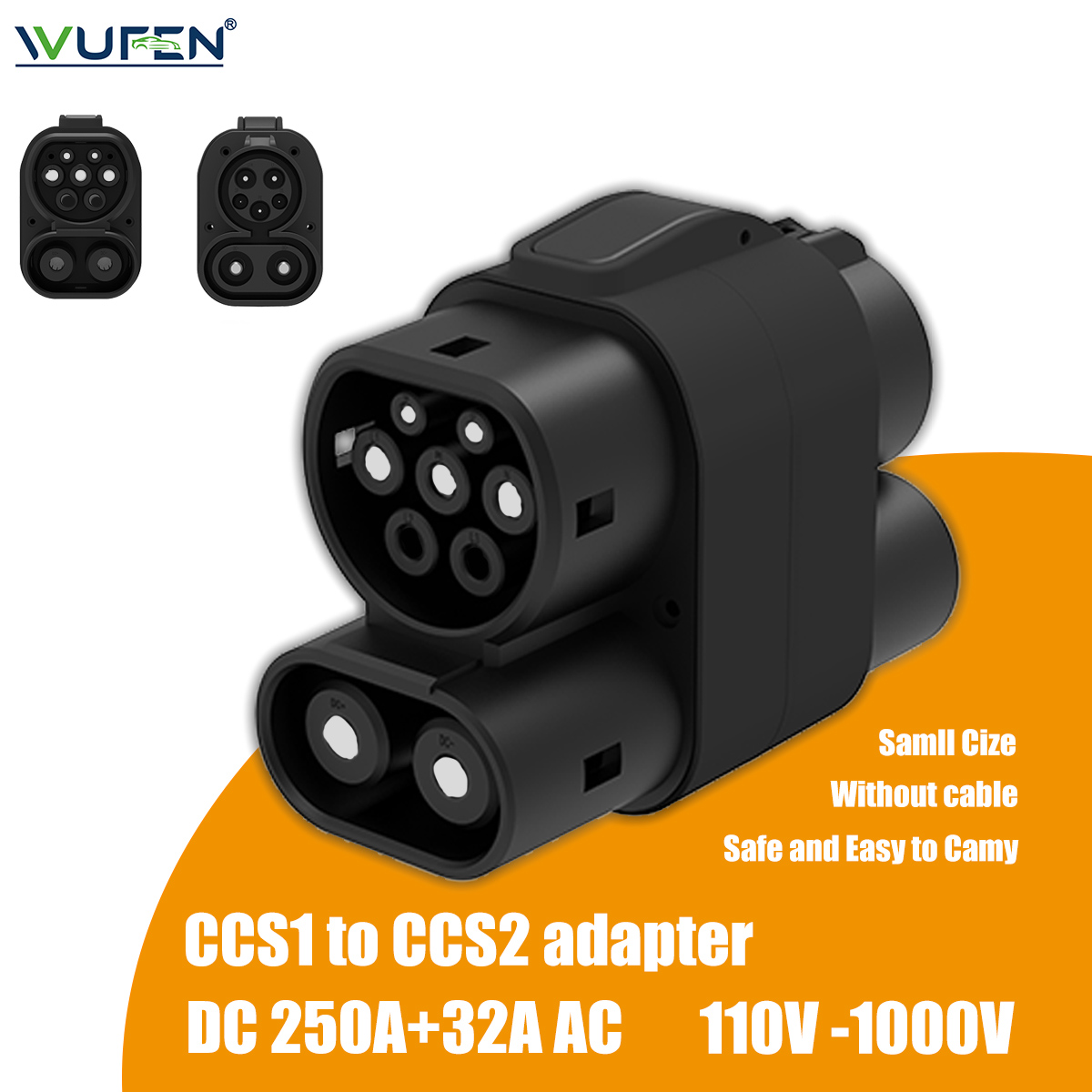 WUFEN 250A+32A CCS1 Charger to - Ccs2 To Ccs1 Fast Charge Adapter 250Kw recension och pris