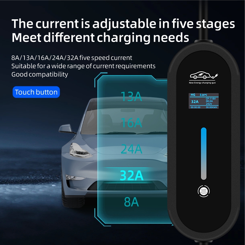 ROMADA 7KW 32A EV Portable Cha - Portable Ev Charger 32A Type 2 Cee Plug recension och pris