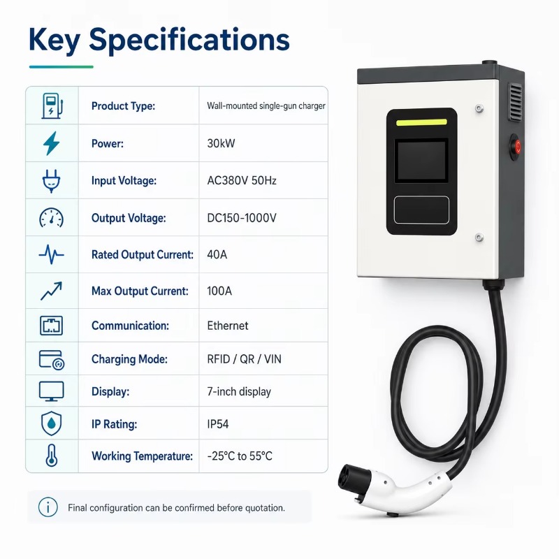 Customized 30kW CCS2 DC Fast E - Dc Fast Charger 30Kw Wallbox Commercial recension och pris