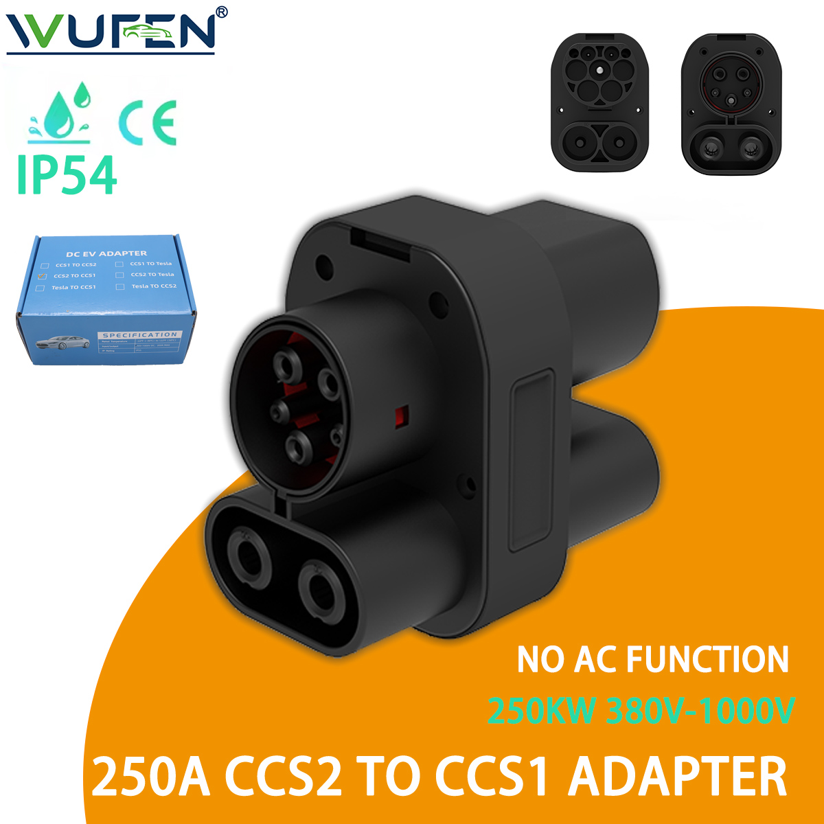 WUFEN 250KW CCS2 to CCS1 Adapt - Ccs2 To Ccs1 Fast Charge Adapter 250Kw recension och pris