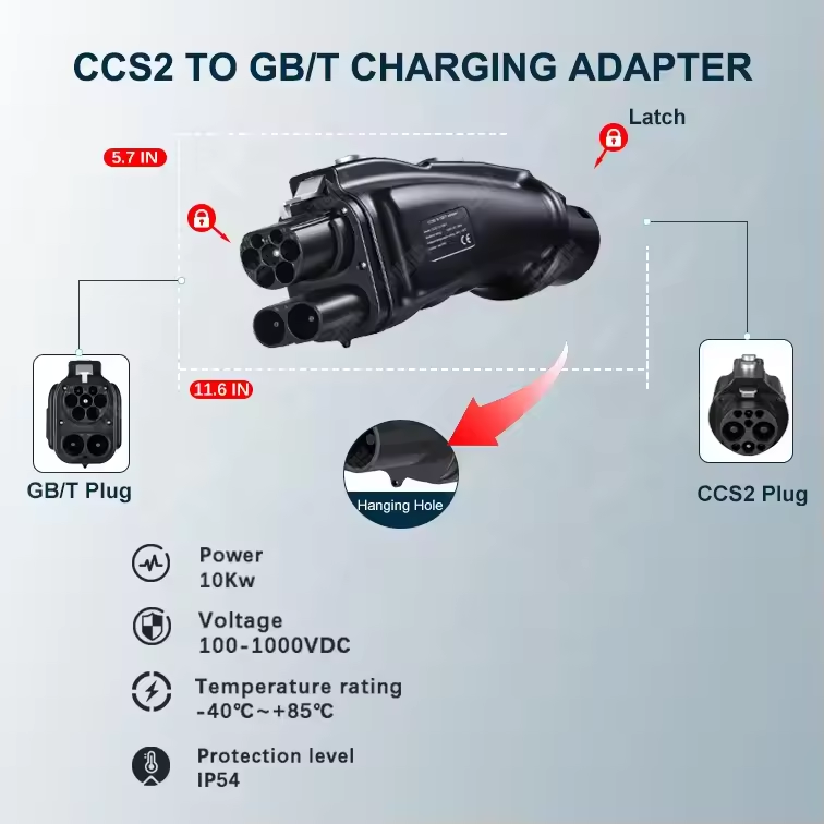 EV DC Charger 200A 250A 1000V  - Gb/T To Ccs2 200A Fast Charging Adapter recension och pris