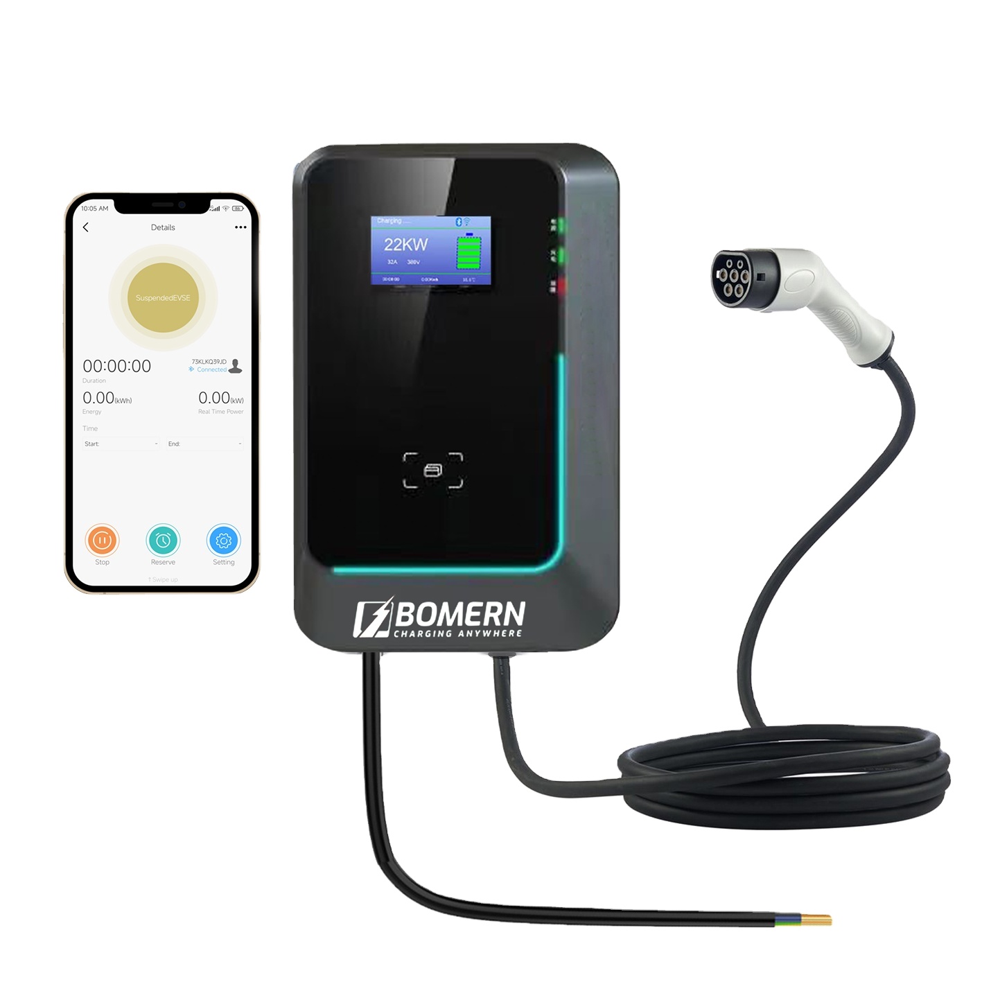 2025 Hot Sale 7kw/11kw/22kw AC - 22Kw Wallbox Type 2 Ocpp Rfid recension och pris